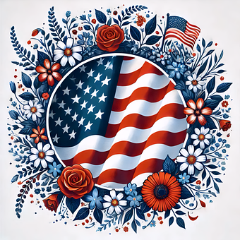 Bandeira, Eua, Americano, América