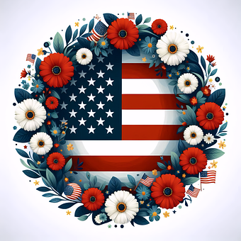 Bandeira, Eua, Americano, América
