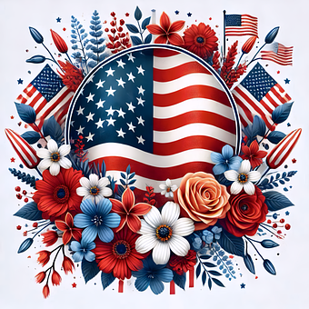 Bandeira, Eua, Americano, América