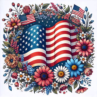 Bandeira, Eua, Americano, América