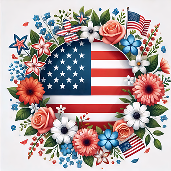 Bandeira, Eua, Americano, América