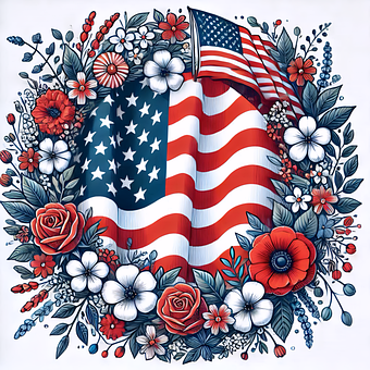 Bandeira, Eua, Americano, América
