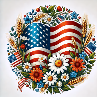 Bandeira, Eua, Americano, América