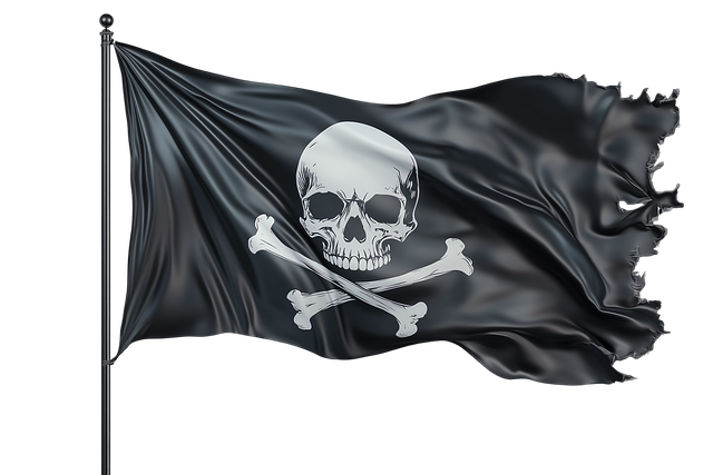 Free pirate flag jolly roger skull and crossbones illustration