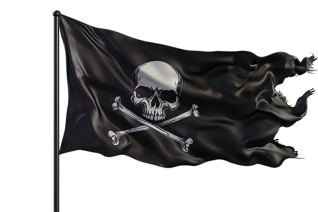 Free pirate flag jolly roger skull and crossbones illustration