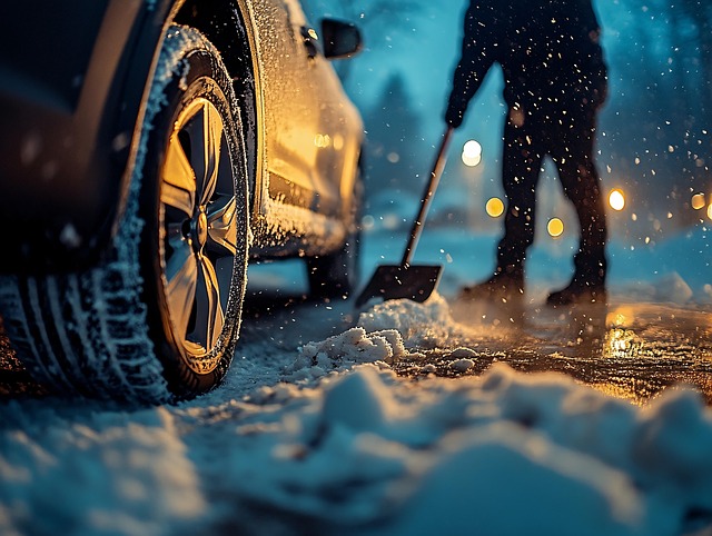 Free snow winter car illustration