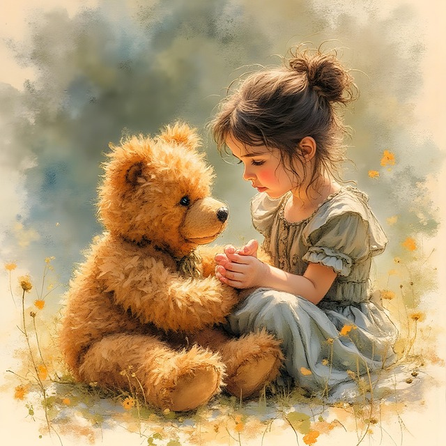 Download free HD stock image of Child Friends Free child friends teddy bear illustration