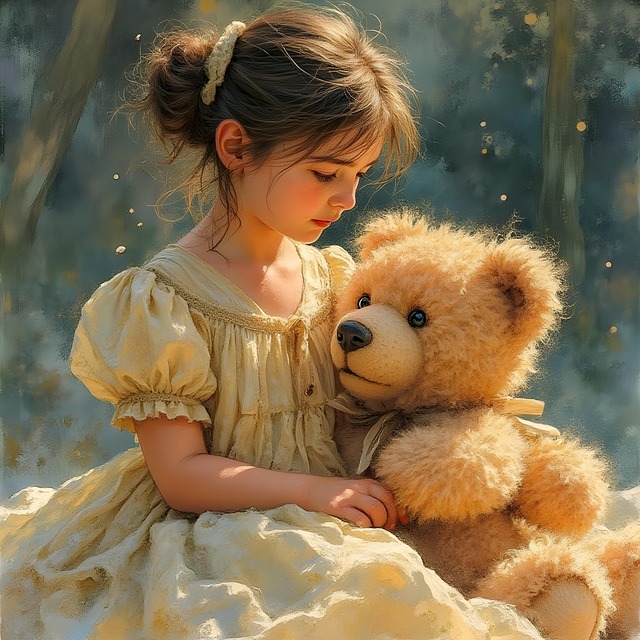 Download free HD stock image of Child Friends Free child friends teddy bear illustration