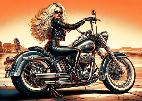 Free Harley Motorcycle illustration and picture