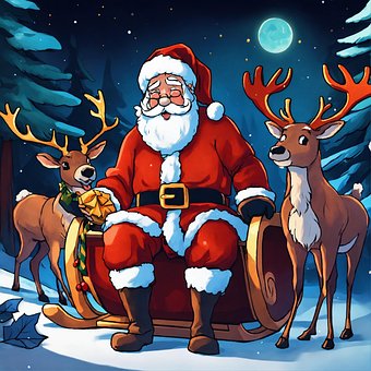 Free Reindeer Christmas illustration and picture