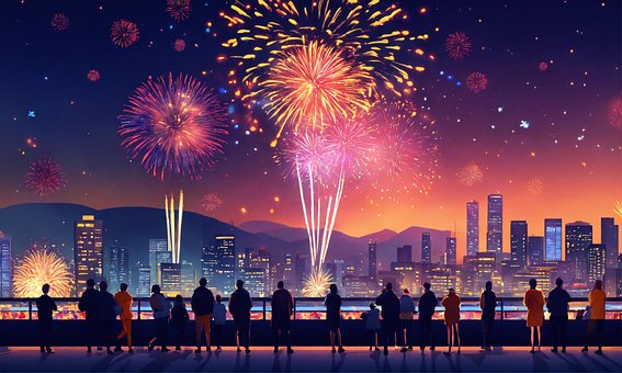 Free Ai Generated Fireworks illustration and picture