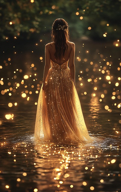 Free ai generated woman gown illustration