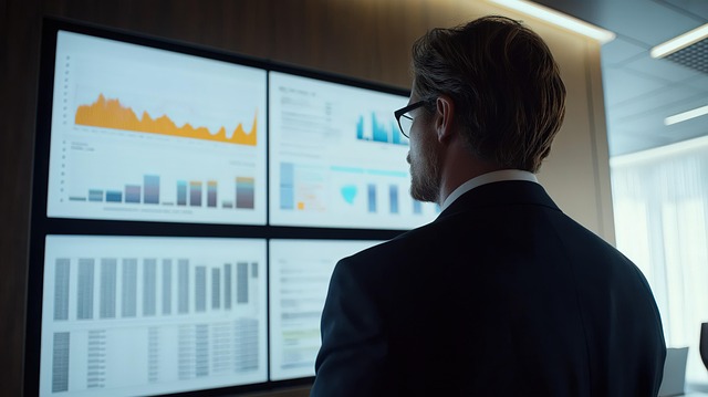 Free human-ai collaboration futuristic office ai-powered analytics illustration