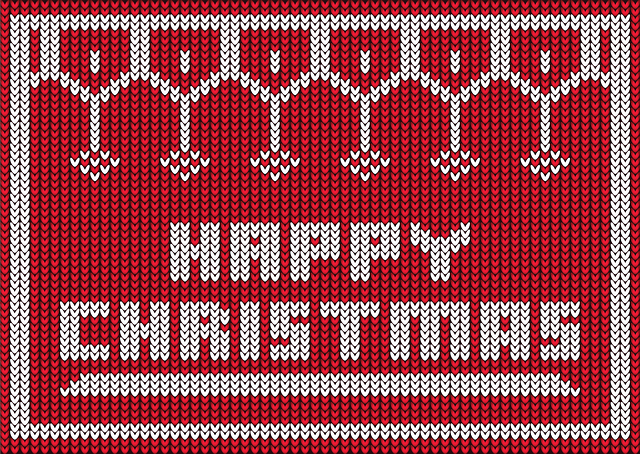 Free christmas knitted sweater vector