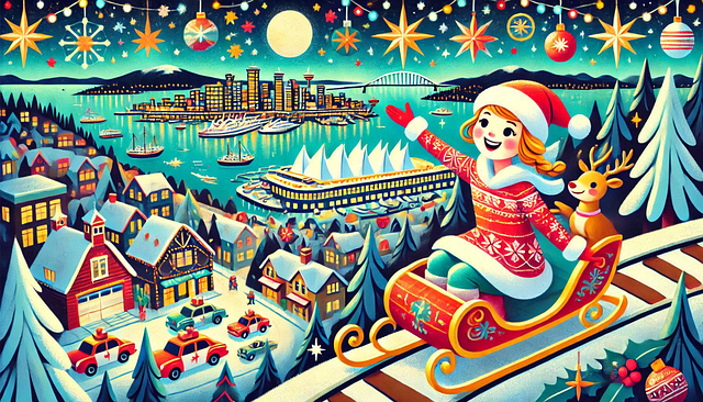 Free holidays city town illustration