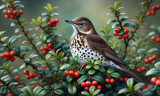 Free ai generated bird mistle thrush illustration