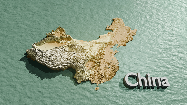 Karte, 3D-Karte, China Karte