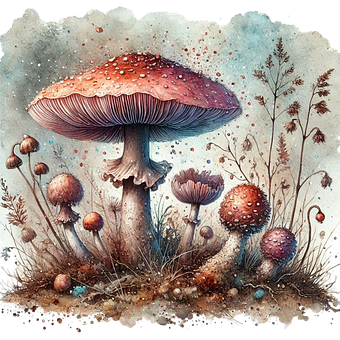 Free Ai Generated Mushroom illustration and picture