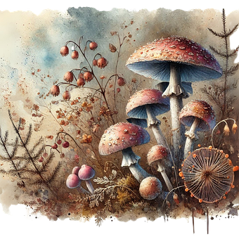 Free Ai Generated Mushroom illustration and picture