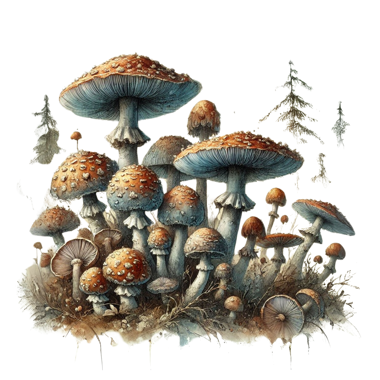 download-forest-gathering-forest-mushroom-royalty-free-stock