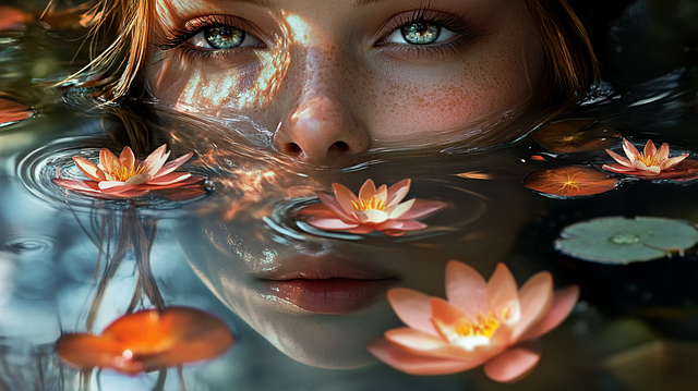 Download free HD stock image of Ai Generated Girl Free ai generated girl underwater illustration