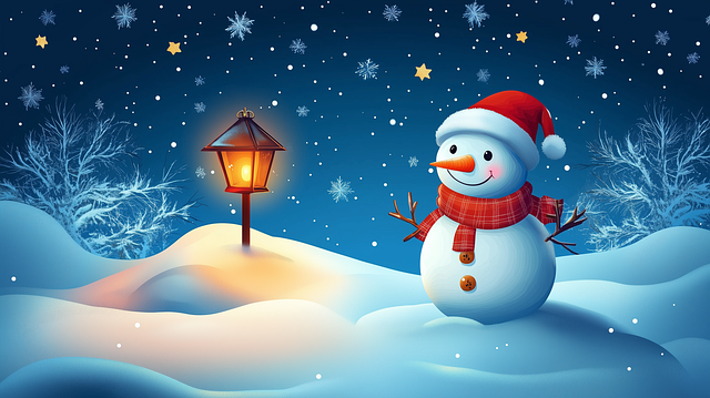 Free snowman winter snow illustration