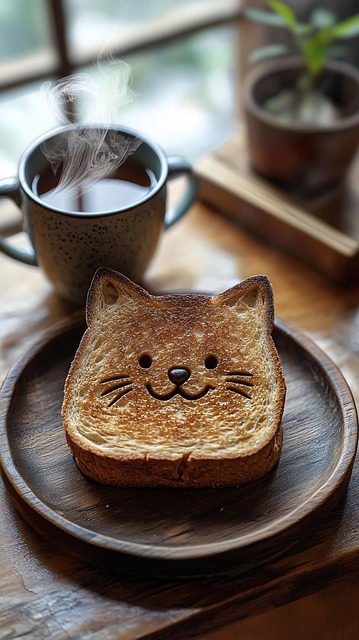 Free ai generated toast cat illustration