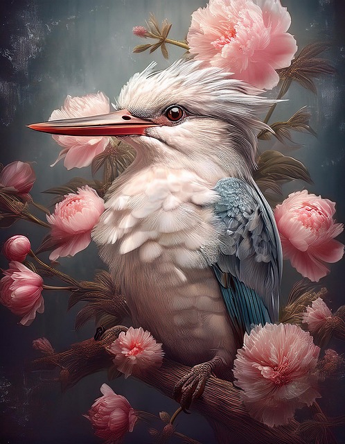 Free ai generated kingfisher bird illustration
