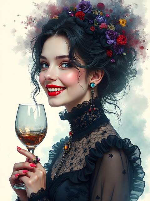 Free ai generated woman goth illustration
