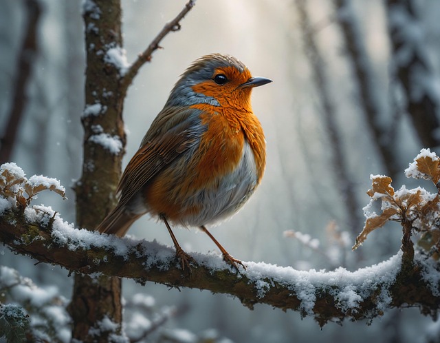 Free ai generated robin bird illustration