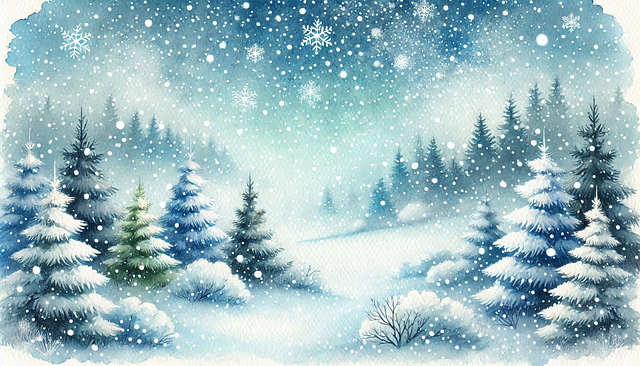 Ai Generado, Árboles, Invierno, Nieve