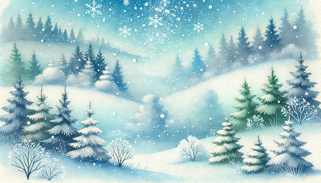 Acuarela, Naturaleza, Cuadro, Invierno