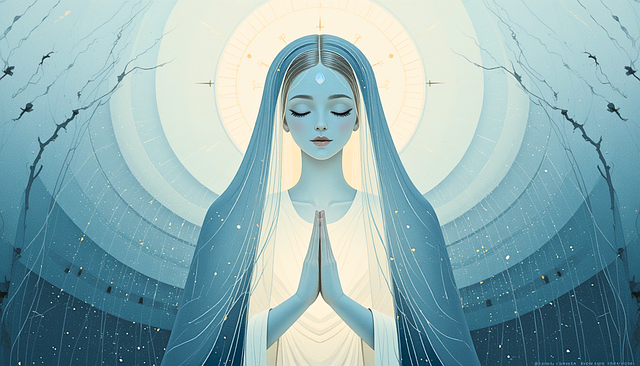 Free ai generated madonna stylized illustration