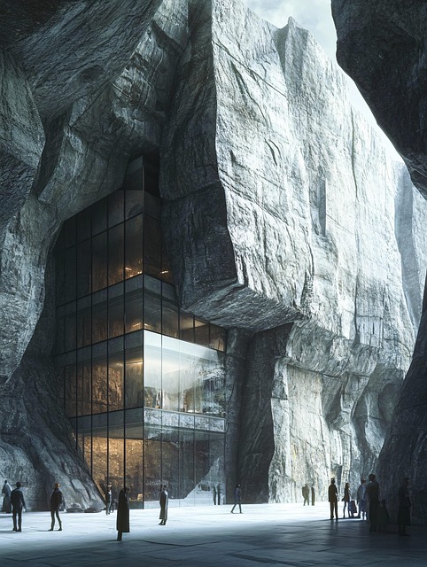 Free stone architecture brutalist illustration