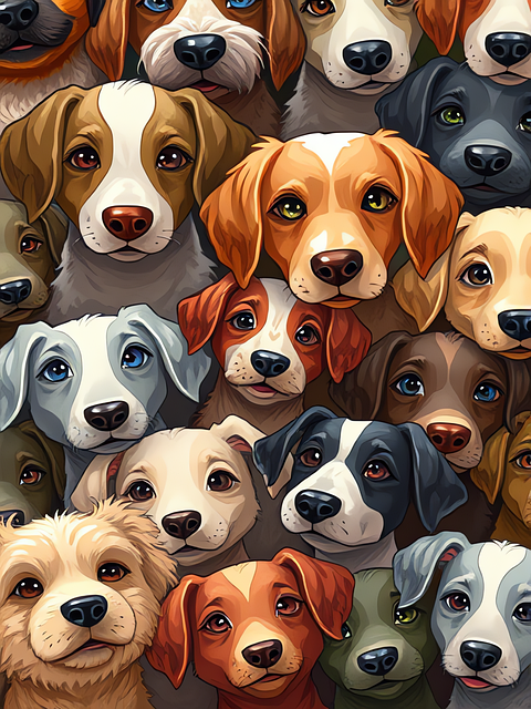 Download free HD stock image of Dogs Selfie Free dogs selfie crowd illustration