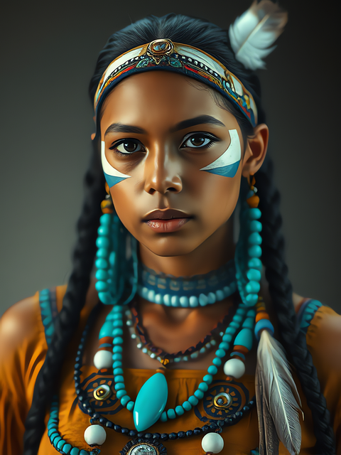 Free woman sioux beauty illustration
