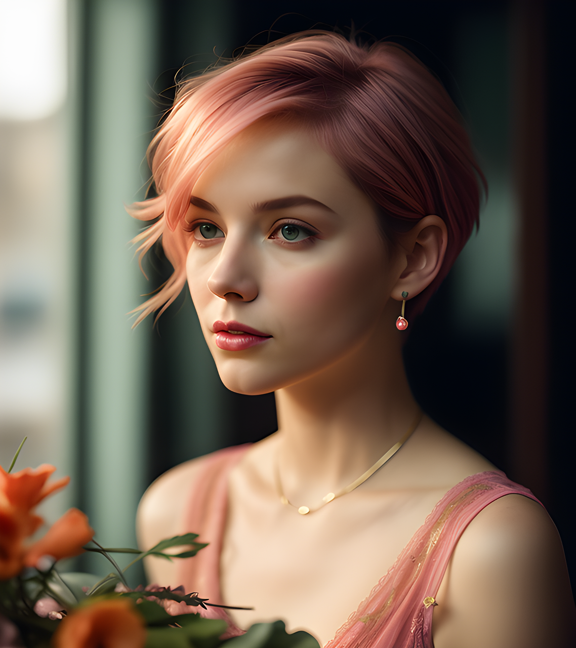 Pink Potrait Download Woman, Pink Hair, Portrait. Royalty-Free Stock Illustration ...