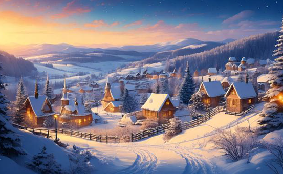Cenário Da Aldeia, Natal, Neve