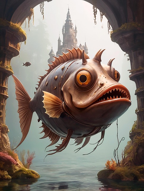 Download free HD stock image of Ai Generated Nature Free ai generated nature fish illustration