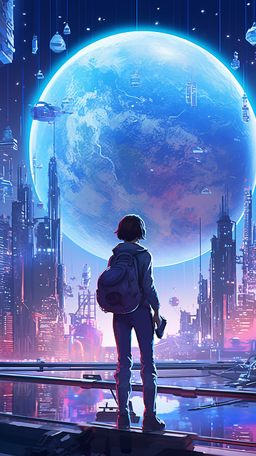 Free ai generated astronaut futuristic city illustration