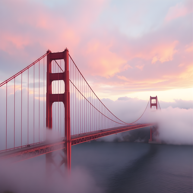 Free bridge water fog illustration