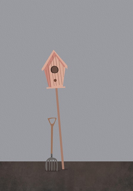 Free birdhouse pitchfork outdoors illustration