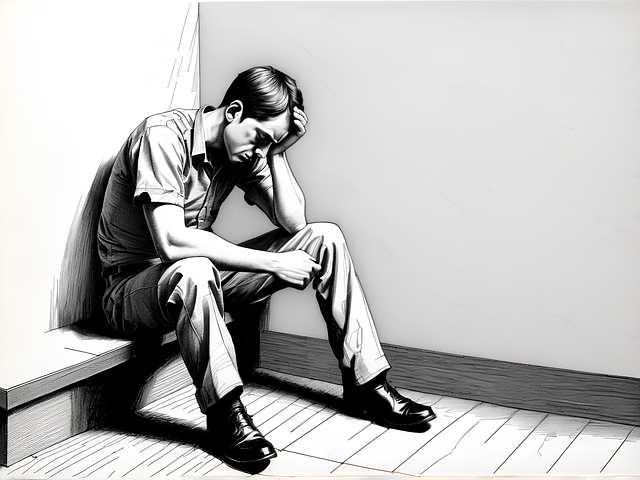 Mann, Depression, Traurig, Allein