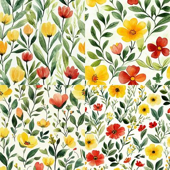 Free Watercolor Spring Flowers illustration and picture