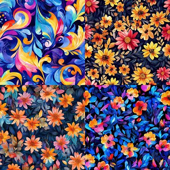 Free Watercolor Floral Pattern illustration and picture