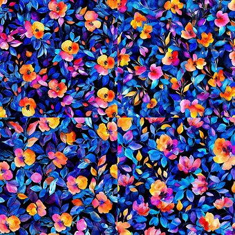 Free Neon Floral Watercolor illustration and picture