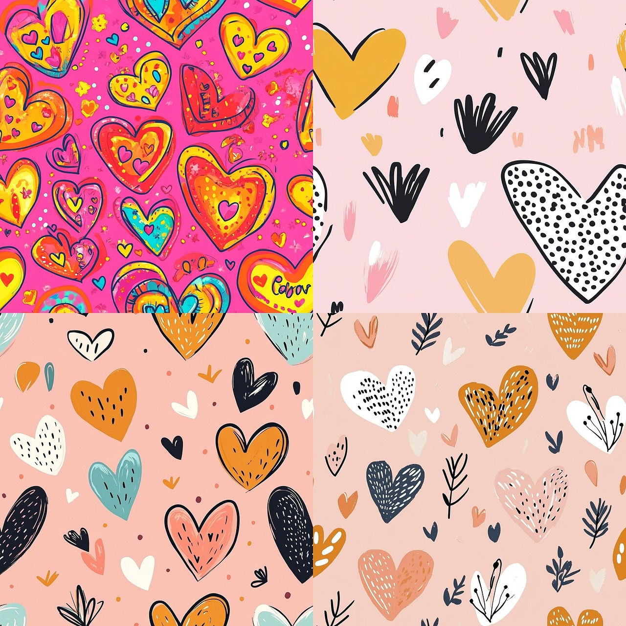 Download free HD stock image of Red Hearts Seamless Pattern Free red hearts seamless pattern doodle hearts illustration