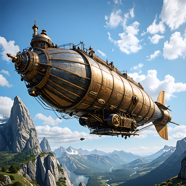Download free HD stock image of Ai Generated Airship Free ai generated airship steampunk illustration