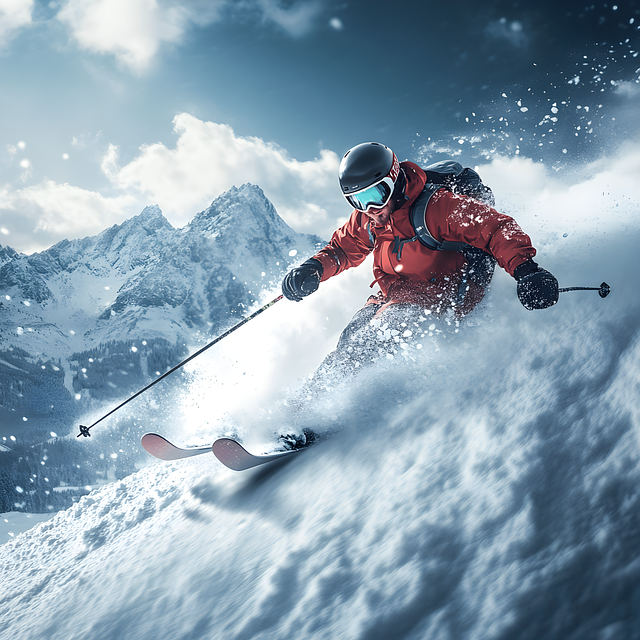 Free skier ski skiing illustration