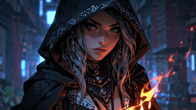 Free woman dark energy wallpaper illustration